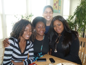 Erika from Brazil, Shante from South Africa, Lindia from France and Djamila from the Netherlands