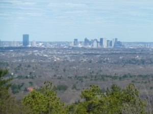 Boston skyline from the top of the Blue Hills