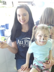 Vanessa from Germany did face painting with Coco Mueller