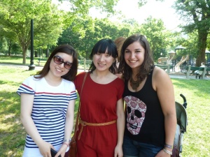 Sammi from South Korea, Joyce from China and Anne from France