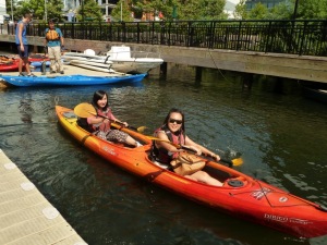 Sammi and Jamie from South Korea shared a kayak together