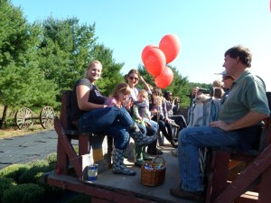 Hayride into the orchard