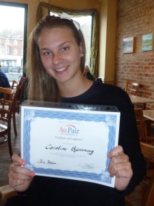 Caroline from Sweden got all her 6 credits which is the requirement to have during the one year as an aupair in the US.