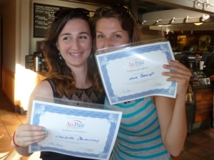 Charlotte from France and Laura from the UK got their certificate. 