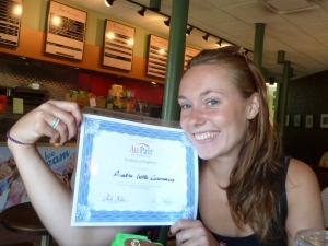 Ari from Spain received her certificate as well before returning back home after her extension time