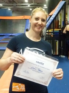 Gianin from Germany received her education satisfaction certificate after being done with all her required 12 credits during her year as an Educare aupair