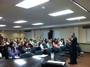 Montgomery County Police Officer presenting to the au pairs