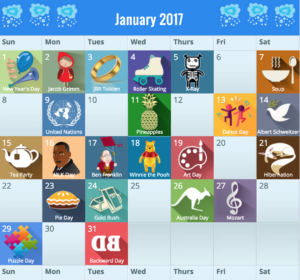 Jan 2017 Calendar