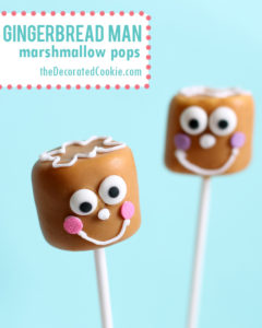 Quicker and easier to make than gingerbread cookies, try gingerbread man marshmallows for Christmas. Source: The Decorated Cookie