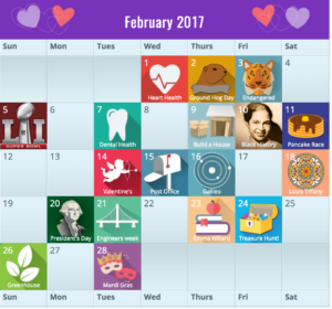 Feb 2017 calendar