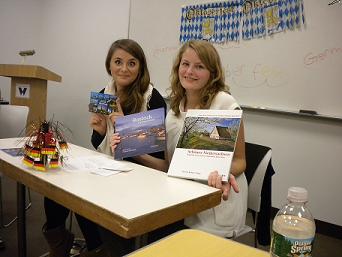Hannah and Marie share  thoughts about living in Germany to avid readers at the Wilton Library