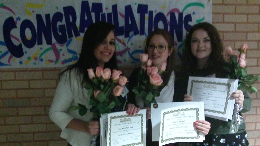 The Au Pairs received flowers from their Community Counselor, Cindy Garruba