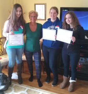 Cindy presented au pairs with certificates for teaching Global Awareness to American students.