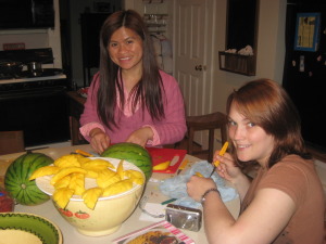 A lesson in Thai cooking and fruit carving!