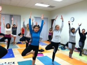 The au pairs enjoyed an evening of yoga - many of them for the first time!