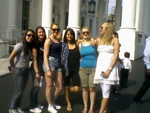 Here we are  outside of the White House!