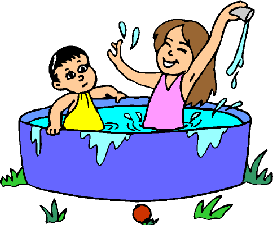 Children in wading pool