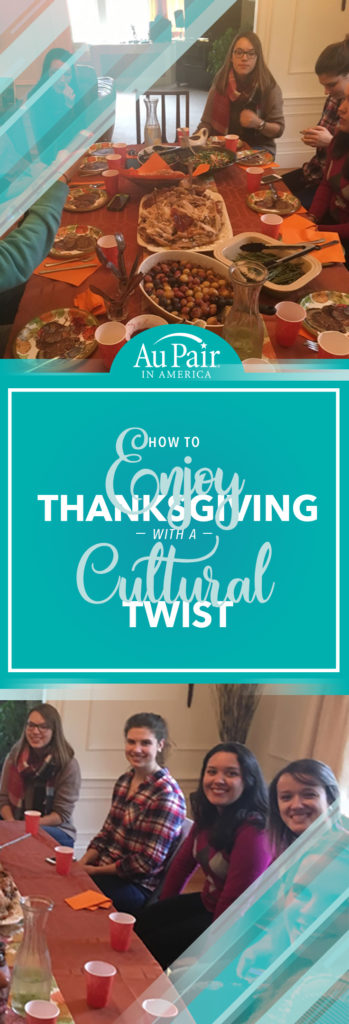 Au pairs enjoy Thanksgiving dinner