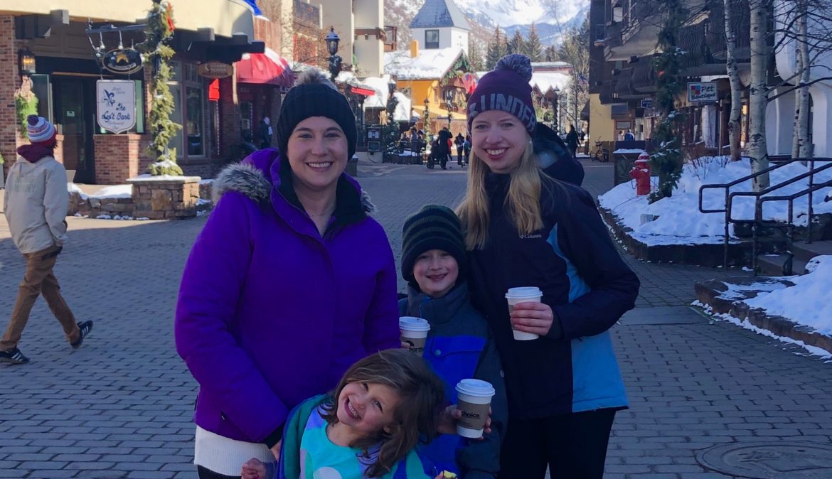 Carola from Germany Poses with Host Mother and Host Children | Au Pair in America