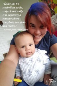 Au pair celebrating Fourth of July with her host children | Au Pair in America