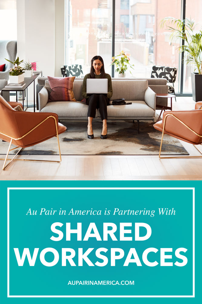Young woman in a coworking space | Au Pair in America Partners with Shared Workspaces