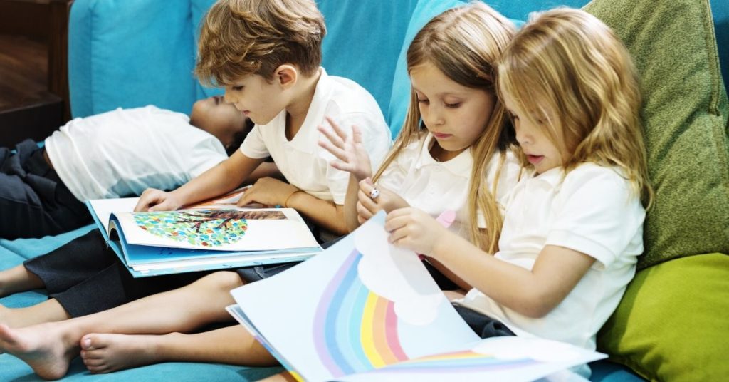 Children reading together
