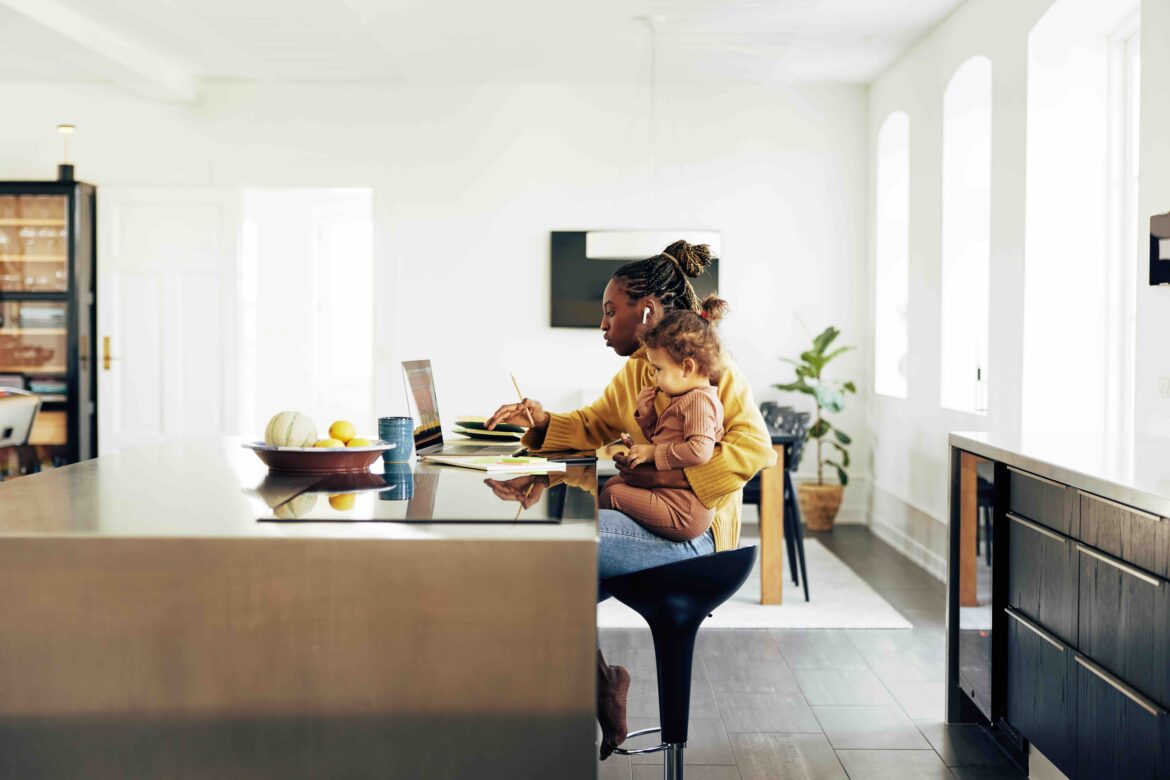 parent working from home
