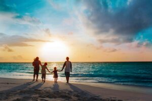 family at the beach