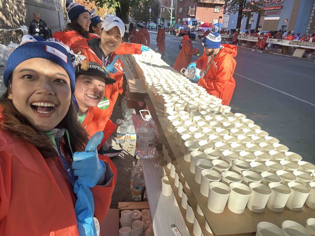 Au Pair in America au pair volunteers at the 2025 NYC Marathon