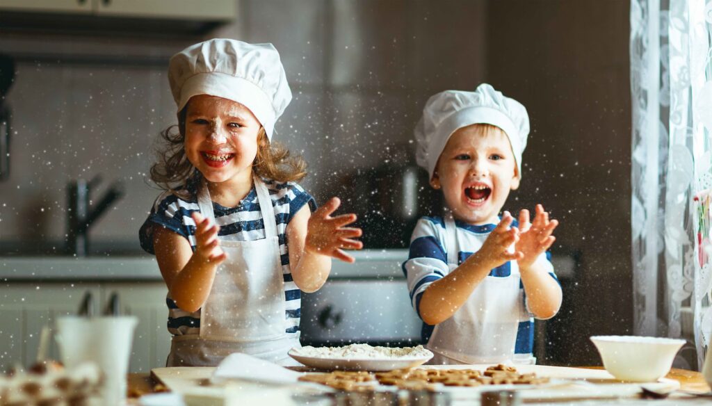 children cooking