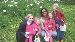 family and au pair in easter
