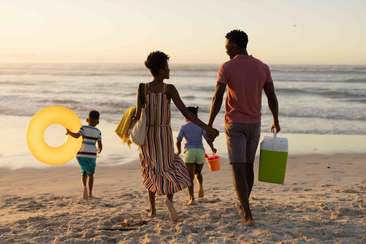 Family at the Beach in Summer