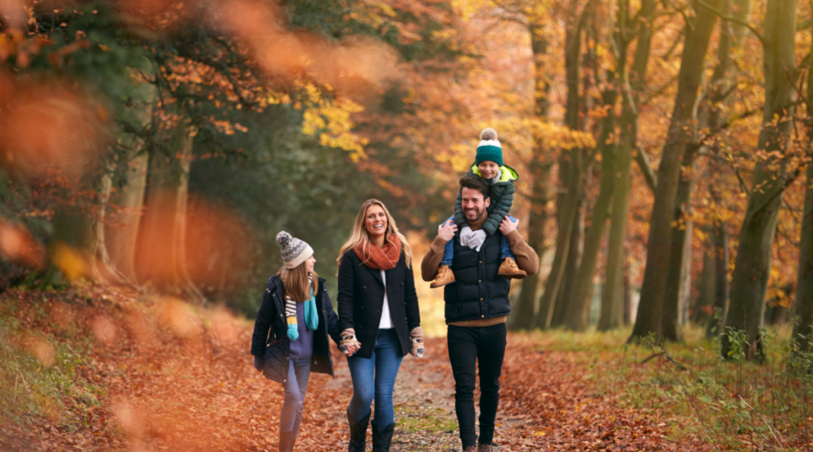 Family in the fall