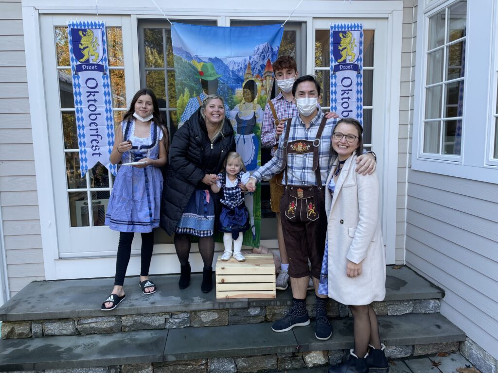 Host family celebrating Oktoberfest